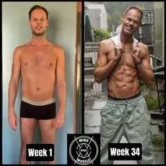 Voor en na van Lars, 45 jaar, na 34 weken shoot prep