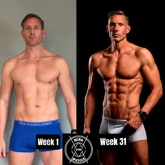Voor en na van Ruud, 46 jaar, na 31 weken shoot prep