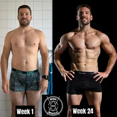 Voor en na van Frank, 39 jaar, na 24 weken shoot prep