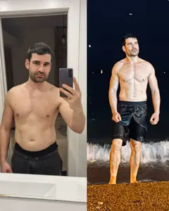 Voor en na van Guido, 35 jaar, na een leefstijltraject