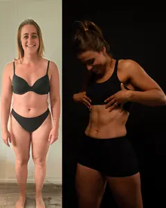 Voor en na van Anja, 26 jaar, na 13 weken shoot prep